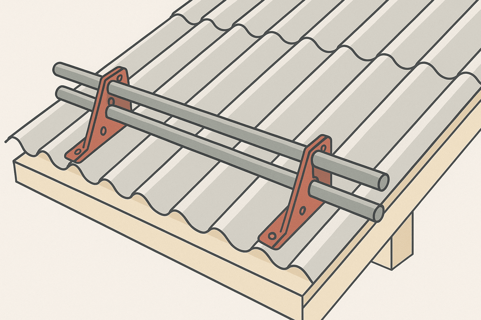 Этапы установки снегозадержателей
