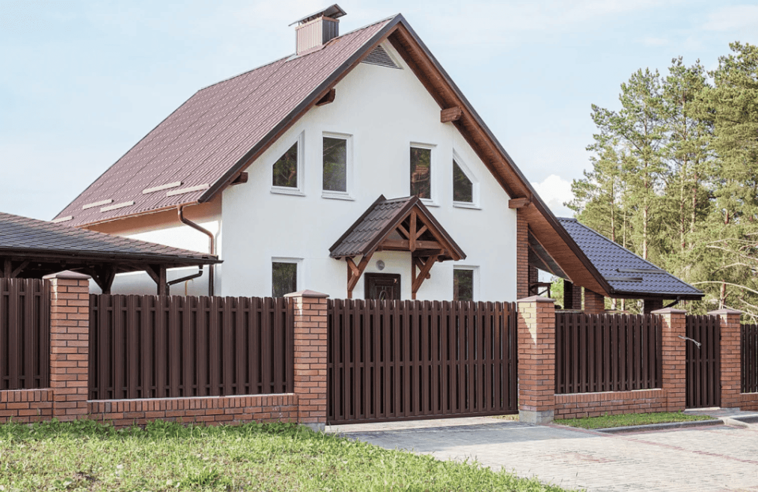 Шахматное крепление штакетника