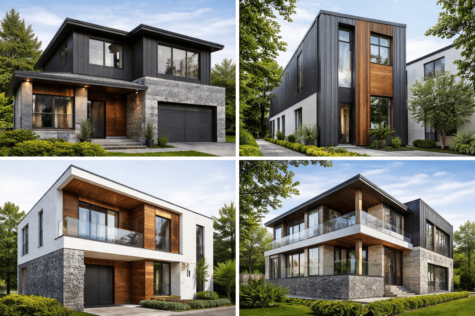 Виды комбинированной отделки фасадов